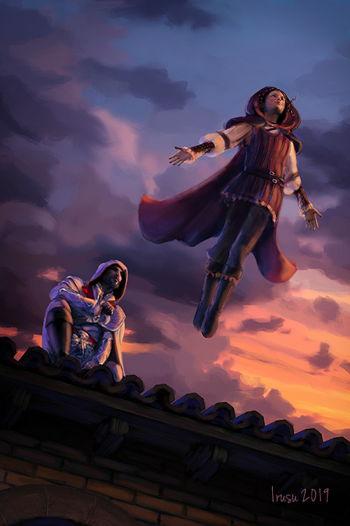 Today We Fly. Assassin's Creed fanart. Digital painting over 3D render.