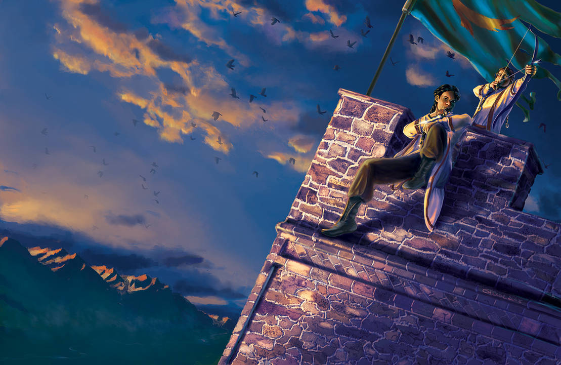 Time of Daughters. Book cover for Sherwood Smith's books of the same name. Digital painting and photobashing.