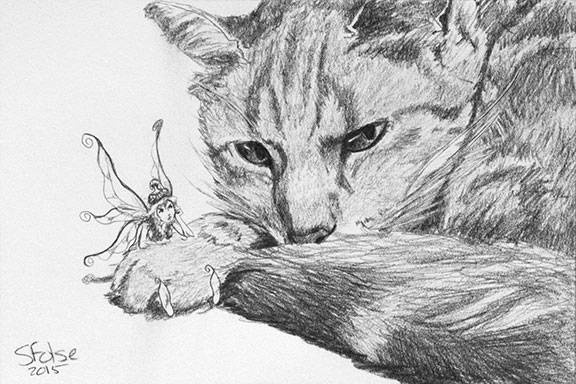 Playtime's Over. Original. Pencil on charcoal paper.